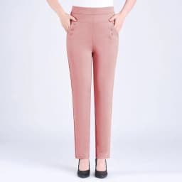 Plus Size Casual Women Elastic Basics Pencil Pants Straight Trousers OL Candy Colors High Waist Ankle-Length Pants Middle-aged