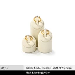 WoodTen 3PCS Set Rings Display Rack Jewelry Display Stand Microfiber Pearl Ring Jade Earring Counter Display Stand Ring Holder