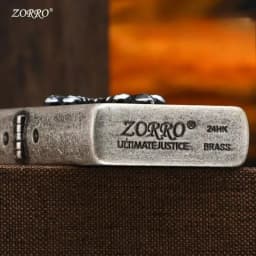 Zorro Kerosenes Windproof Lighter 3D Ancient Silver Cross Stamp Retro Grinding Wheel Design for Wholesale