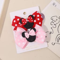 2pcs/Set Grils Lovely Polka Dot Bow Hair Clips for Hair Toddler Cartoon Hairpins Baby Boutique Hair Accessories
