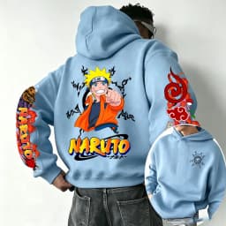 Naruto 2026 Spring and Autumn New Cartoon Anime Harajuku Y2K Street Fashion Couple Hooded Sweatshirt