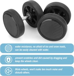 GUGULUZA 4/8pcs Black Trolley Box Wheels Suitcase Wheel Replacement Single Side Wheel 50mm Luggage Wheel Replacement with Screw