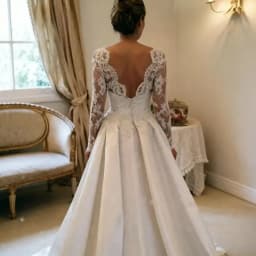 Elegant Backless Wedding Dress 2020 Vintage robe de mariée Lace Satin Long Sleeve Bride Dresses  2022 Custom Made Robe De Mariee