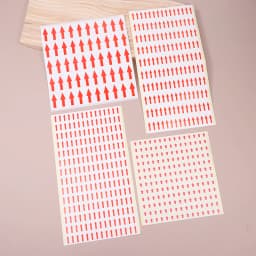 10 PCS Red Arrow Stickers Self Adhesive Custom Labels Round Square Unhealthy Product Indication Rework Sign