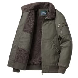 Men Lapel Pilot Workwear Cotton Coat Men Full Cotton Lamb Fleece Thick Parkas Men Oversize Casual Thermal Top Fur Collar Parkas