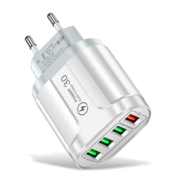 48W 4-Port USB Fast Charger QC3.0 Fast Charging Station for iPhone Samsung Xiaomi Tablet Travel Wall Adapter EU US KR Plug