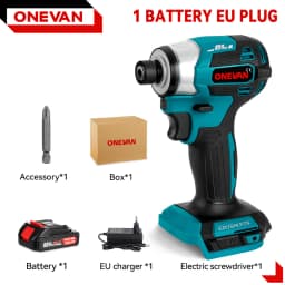 ONEVAN 600N.m Brushless Electric Screwdriver 5-Speed Cordless Electric Impact Driver Kit Drill Tool For Makita 18V Battery Pin