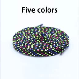 1Pair Mixed Color Shoe Laces Black and White Stripe Double Flat Shoelaces Sneakers Casual Shoes Shoelace