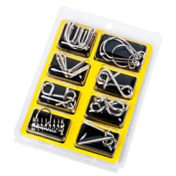 8PCS/Set Metal Montessori Wire Puzzle IQ Mind Brain Teaser Puzzles Game for Children Kids Adults Anti-Stress Educational Toys