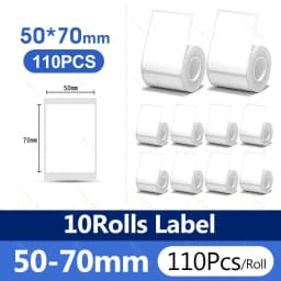 5/10 Rolls NiiMBOT White Thermal Sticker Label Self-adhesive Waterproof Labels Paper For Niimbot B1 B21 Mini Portable Printer