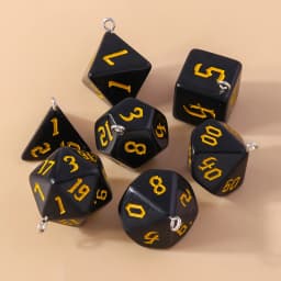 Leslie 7pcs/set Colorful Different Number Acrylic Dice Charms Game Props Multi-faceted Digital Dice for DIY Jewelry Making