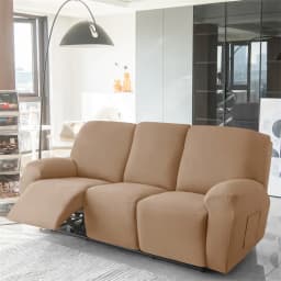 1/2/3 Seater Soft Recliner Sofa Cover Solid Color Simple Single Sofa Slipcover Relax Couch Armchair Protector Case Removable