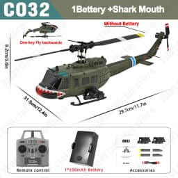 C032 RC Helicopter 2.4G 6-Aixs Gyroscope 6CH Altitude Hold Optical Flow Brushless Remote Control Helicopter Toys