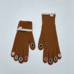 Luxury High Quality Rhinestone Solid Soft Extended Knitted Gloves Winter Warm Touch Screen Fashion Full Finger Women Mittens