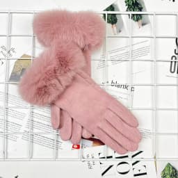 Winter Women Keep Warm Plus Velvet Touch Screen Thicken Plush Wrist Suede Gloves Solid Simple Elegant Soft Drive Cycling