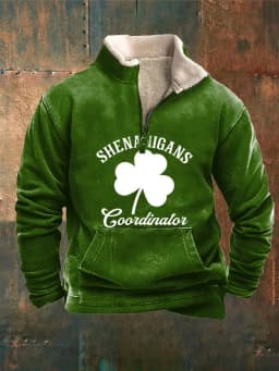 Spring Autumn New Men Wool Collar Half-zipper Hoodies Sweatshirts Print Casual European American Trend Jacket Long-sleeved Tops