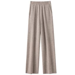 Elegant Pure High Waist Drooping Wide-Leg Pants Women's Outer Wear with Pockets Baggy Straight Trousers Knitted Mop Trousers