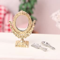 Hot 1Set 1:12 Dollhouse Mini Hair Styling Set Hair Dryer Comb Mirror Mini Furniture Bedroom Scene Pretend Play Table Miniature