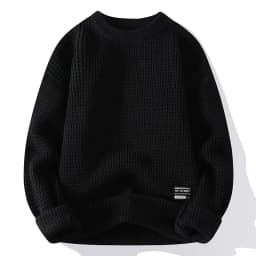 2026 Autumn Winter Men Pullovers Sweaters Knitted Top Round Neck Coarse Needle Full Sleeve Sweaters Solid Casual Loose Pullovers