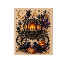 Dowmoo Canvas Halloween Diamond Art Kit Nano Pearlescent Fabric Wood Acrylic Shiny Soft Sturdy Relieve Stress Vivid Craft Set