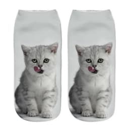 Cute Cat Face Low Ankle Socks For Women Colorful And Fun Cartoon Print With Multiple Kittens New Arrival