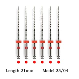 25/21mm Dentl Files SC Forward Rotation NiTi File Systemfor Endodontic Treatment Dentistry Materials 6Pcs/Box SOCO PLUS