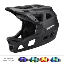 UMUSEEKER Bicycle Full-Face Helmet, Downhill DH Off-Road MTB Helmet, Off-Road Multi-Scenario Universal Breathable Riding Helmet