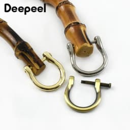 1/2Pcs Deepeel Natural Bamboo Handle Clutch HandBag Frame Replacement U-shaped Handles for Woven Bag Luggage Hardware Accessory