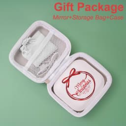 Compact Mirror with Lights, 1X/2X Magnification Portable Folding Handheld Small Pocket LED Travel Makeup Mirror for Gift, Purse