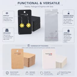 100pcs Earring Card Holder With Self-Sealing Bag Set Including 50 Cards and 50 Clear OPP Storage Bags For Jewelry Display