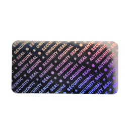 100pcs 24x12mm Hologram Security Seal GENUINE AUTHENTIC ORIGINAL Label Sticker VOID Left If Tampered Removal Proof Silver/Gold
