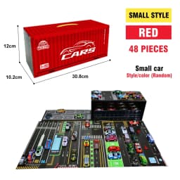 Christmas Gift 48 Pieces Alloy Racing Car Models Scale Cars Set Container Storage Toy Metal Trucks Vehicles Model for Kids