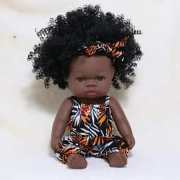 14 Inch 35cm Reborn African Doll Simulation Soft Vinyl Newborn Baby Dolls Children Lifelike Toys Girls Christmas Birthday Gifts