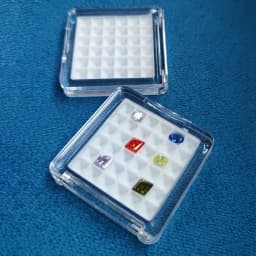White 3-7mm Diamond Storage Box Clear Gemstone Jewelry Display Organizer Case Show Store 36Grids Bare Stone Packaging Cover Tray
