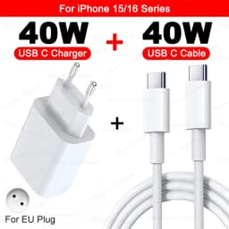 40W For iPhone Charger USB Type C Fast Charger For iPhone 16 15 14 13 12 11 Pro Max 7 8 Plus PD Charging Cable Phone Accessories