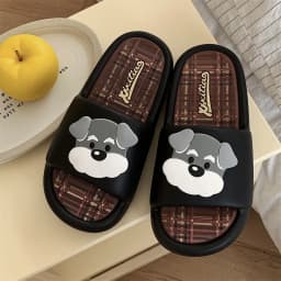 Women Cute BathSlippers Capybara Decor Stripes Thick Soft-Sole Bathroom Beach Summer Couple Black White Casual Non-slip Home New