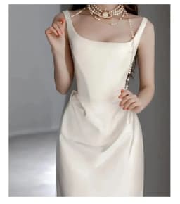 Customized Simple Square Neck Spaghetti Strap Satin Charming Wedding Dresses 2026 A-line Court Train Bride Gowns Evening Dress