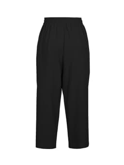 Plus-Size Solid-Color Drawstring High-Waisted Pocket Casual Pants—Casual Everyday Wear, Simple Elastic-Waist Pants