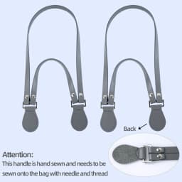 1 Pair of Multifunctional Hand Stitched Sewn Leather Bag Straps Handles Replacements for Single Shoulder Held Bags Accessories