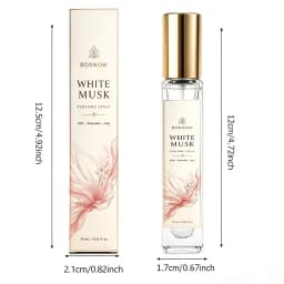 15ml White Musk Women's Eau De Toilette, Compact High-End Glass Spray Bottle, Women's Fragrance, Fresh and Clean, Not Sweet, but with a Light Fragrance, Suitable for Daily Use, Work, Fitness, and Shopping, Also Perfect for Holidays to Give to a Special Person