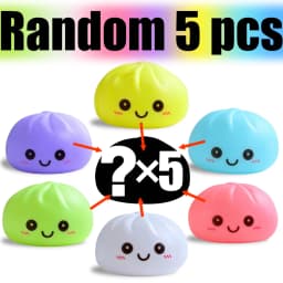 2026 New Luminous Colored Steamed Dumpling Squishy Toy, Soft Silicone Decompression LED Night Light, Glowing Squeeze Lamp for An