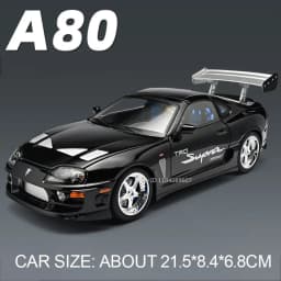 1:24 Scale Supra A80 911 GT3RS Supercar Model Toy Alloy Diecast Shock Absorption Doors Opened Sound Light Collection Sports Cars