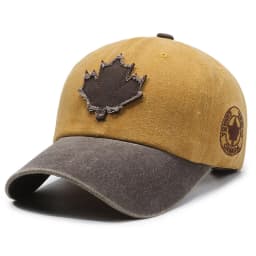 European and American Maple Leaf Retro Baseball Men and Women Washed Cotton Duck Tongue Spring Summer Outdoor Color Matching Hat