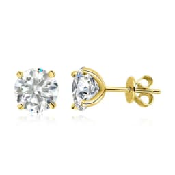 JoiasHome Pure 925 Silver Rose Gold 0.2-3CT Moissanite Stud Earrings Women Sparkling Wedding Fine Jewelry