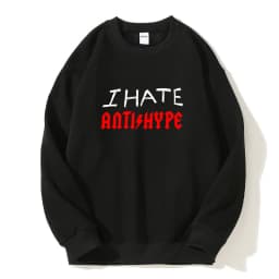 Harajuku Oversized Pullover Men's Hoodies I HATE ANTIHYPE Graphic Print Goth Hooded Sweatshirt Hip Hop Fashion Clothing Y2k Tops
