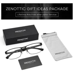 ZENOTTIC Anti Blue Light Reading Glasses for Men Computer Readers Trendy Square High-quality Metal Frame Anti Glare Presbyopic