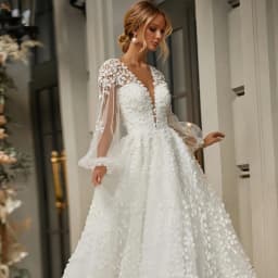 Charming V-Neck Backless A-Line Wedding Dress Customized Gorgeous Embroidered Long Sleeve Vintage Bridal Gown Robe de Mariee