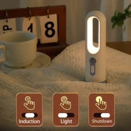 Portable 2 in 1 Flashlight Motion Sensor Night Light Bedroom Bathroom Reading Camping Lighting Baby Feeding Eye Care Bedside Lam
