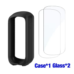 Glass+Case for Garmin Edge Explore 2 Screen Protector Tempered Glass&Soft Silicone Protective Bumper Cover Explore2 Accessories