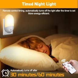 Plug in Night Light, Plug in Wall with Dusk to Dawn Sensor 0.5W Warm White RGB Night Light for Kid Bedroom, Bathroom, Stair